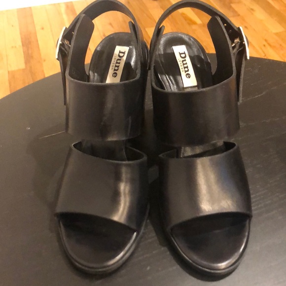 Dune London Black Leather Sandals size 39 - Picture 2 of 4